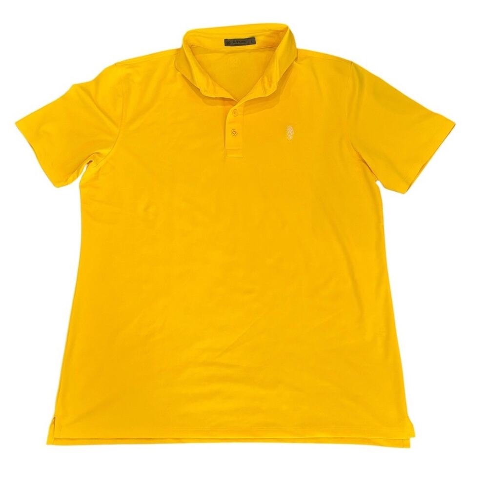 G/FORE Performance Polo Yellow Men's Large White Embroidered CC Logo on Chest